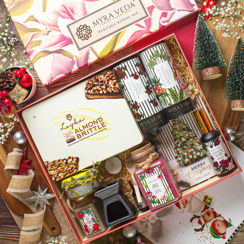 Myra Veda's LIMITED-EDITION EXTRA-LARGE CHRISTMAS Self-Care Heritage Hamper - Ensemble of 8