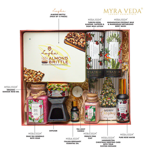 "Myra Veda's LIMITED-EDITION EXTRA-LARGE CHRISTMAS Pamper Hamper - Ensemble of 8 "