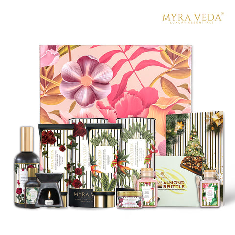 "Myra Veda's LIMITED-EDITION EXTRA-LARGE CHRISTMAS Pamper Hamper - Ensemble of 8 "