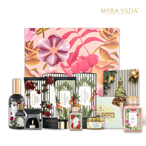 Myra Veda's LIMITED-EDITION EXTRA-LARGE CHRISTMAS Self-Care Heritage Hamper - Ensemble of 8