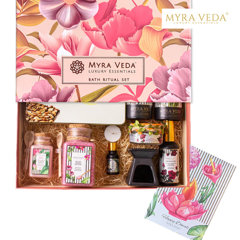 Myra Veda's Limited-Edition EXTRA-LARGE DIWALI  'LUXURY ESCAPE' Self-Care Heritage Hamper - Ensemble of 8