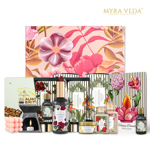Myra Veda's Limited-Edition EXTRA-LARGE DIWALI 'LUXURY ESCAPE' Pamper Hamper - Ensemble of 8