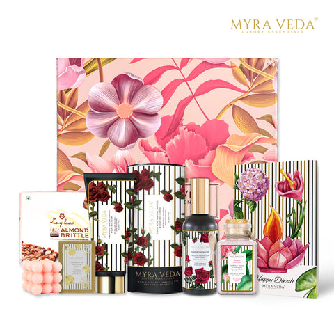 Myra Veda's Limited-Edition LARGE DIWALI  LUXURY ESCAPE' Heritage Hamper - Ensemble of 4