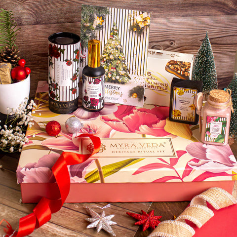 Myra Veda's LIMITED-EDITION LARGE CHRISTMAS Heritage Hamper - Ensemble of 4