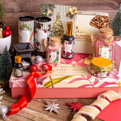 "Myra Veda's LIMITED-EDITION EXTRA-LARGE CHRISTMAS Pamper Hamper - Ensemble of 8 "