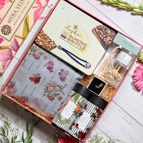 EXTRA-LARGE #MYRAkhi TREASURE TROVE GIFT HAMPER for Bhai-Bhabhi  - PACK OF 6