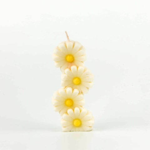 Stacked Flower Pillar Candle