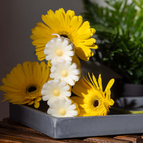 Stacked Flower Pillar Candle