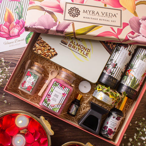 Myra Veda's Limited-Edition EXTRA-LARGE DIWALI  'LUXURY ESCAPE' Pamper Hamper - Ensemble of 8