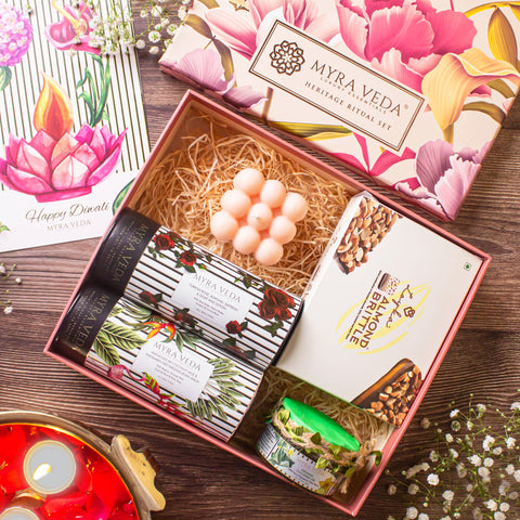 Myra Veda's Limited-Edition LARGE DIWALI  'LUXURY ESCAPE' Sweetness Hamper - Ensemble of 5