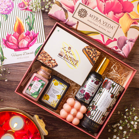 Myra Veda's Limited-Edition LARGE DIWALI  LUXURY ESCAPE' Heritage Hamper - Ensemble of 4