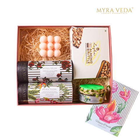 Myra Veda's Limited-Edition LARGE DIWALI  'LUXURY ESCAPE' Sweetness Hamper - Ensemble of 5