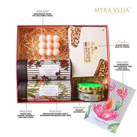 Myra Veda's Limited-Edition LARGE DIWALI  'LUXURY ESCAPE' Sweetness Hamper - Ensemble of 5