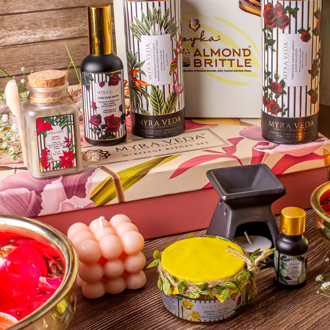 Myra Veda's Limited-Edition EXTRA-LARGE DIWALI  'LUXURY ESCAPE' Radiance Hamper - Ensemble of 8