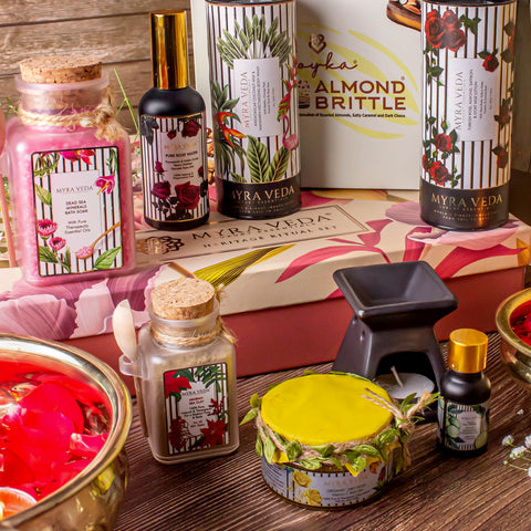 Myra Veda's Limited-Edition EXTRA-LARGE DIWALI  'LUXURY ESCAPE' Pamper Hamper - Ensemble of 8