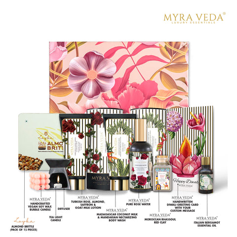 Myra Veda's Limited-Edition EXTRA-LARGE DIWALI  'LUXURY ESCAPE' Hamper of Luminicense - Ensemble of 7