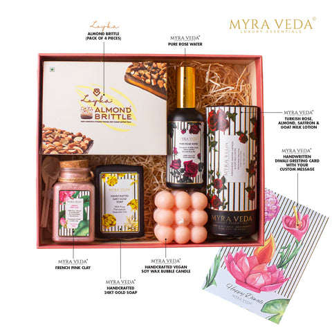 Myra Veda's Limited-Edition LARGE DIWALI  LUXURY ESCAPE' Heritage Hamper - Ensemble of 4