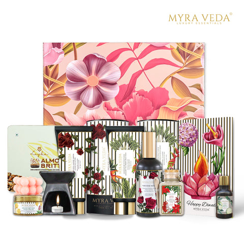 Myra Veda's Limited-Edition EXTRA-LARGE DIWALI  'LUXURY ESCAPE' Radiance Hamper - Ensemble of 8