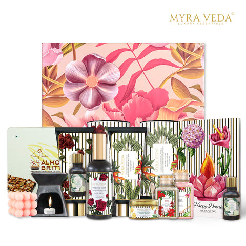 Myra Veda's Limited-Edition EXTRA-LARGE DIWALI  'LUXURY ESCAPE' Pamper Hamper - Ensemble of 8