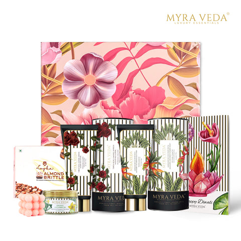 Myra Veda's Limited-Edition LARGE DIWALI  'LUXURY ESCAPE' Sweetness Hamper - Ensemble of 5